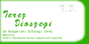 terez dioszegi business card